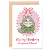 Cute Christmas Greeting for Cat Lovers - Grey Maine Coon